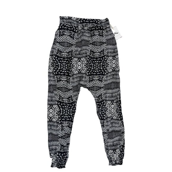 Rusty White Black Printed Casual Lightweight Grage Pants Size M - Picture 2 of 16